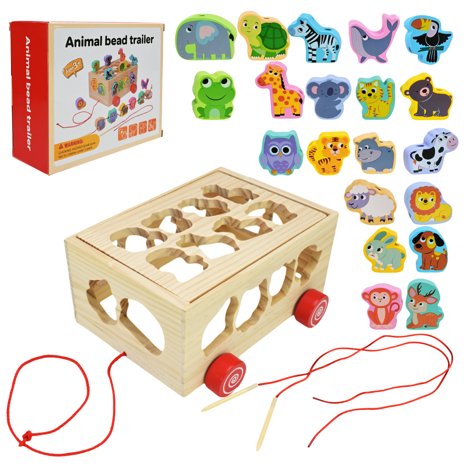 Дерев'яна іграшка арт. C15035 (36шт) сортер каталка в коробці 20,5*18*10,5см