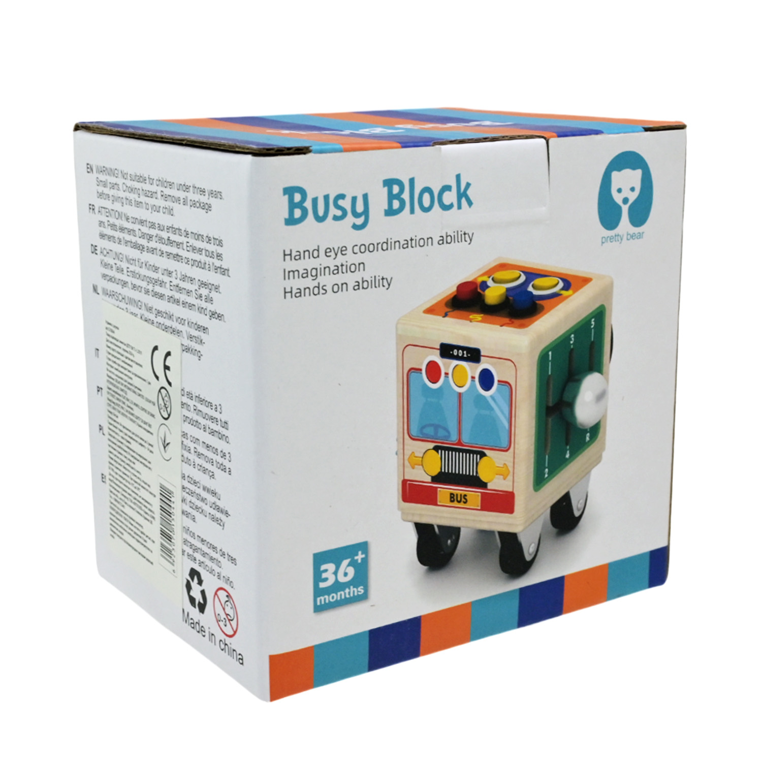 Дерев'яна іграшка арт. C15044 (60шт) бізі куб в коробці 11*11*8,5см