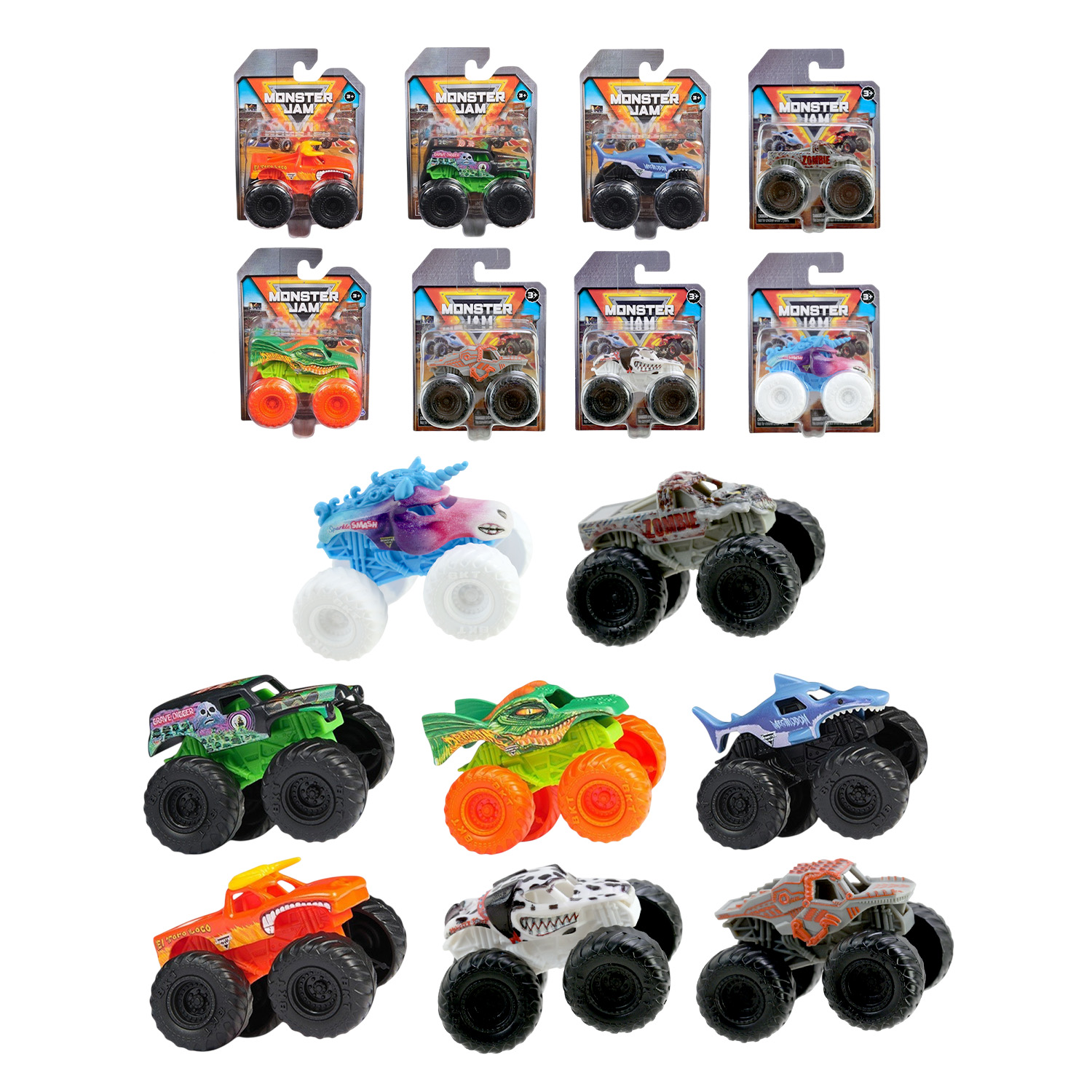 Авто "Monster Jam" 1:72, арт.6073653 (12шт) мікс 8 видів, блістер 9*5,5*12,2см