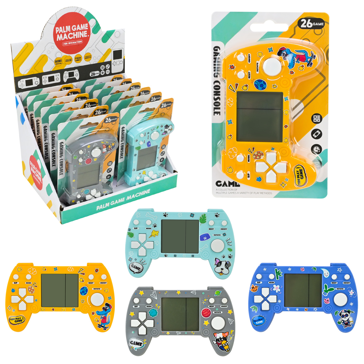 Електронна гра арт. LZ8904 (216шт/2) 18дисп бок по12шт 4 кольори мікс, планшет 10*16,5*2см, бокс 22,5*18*30см