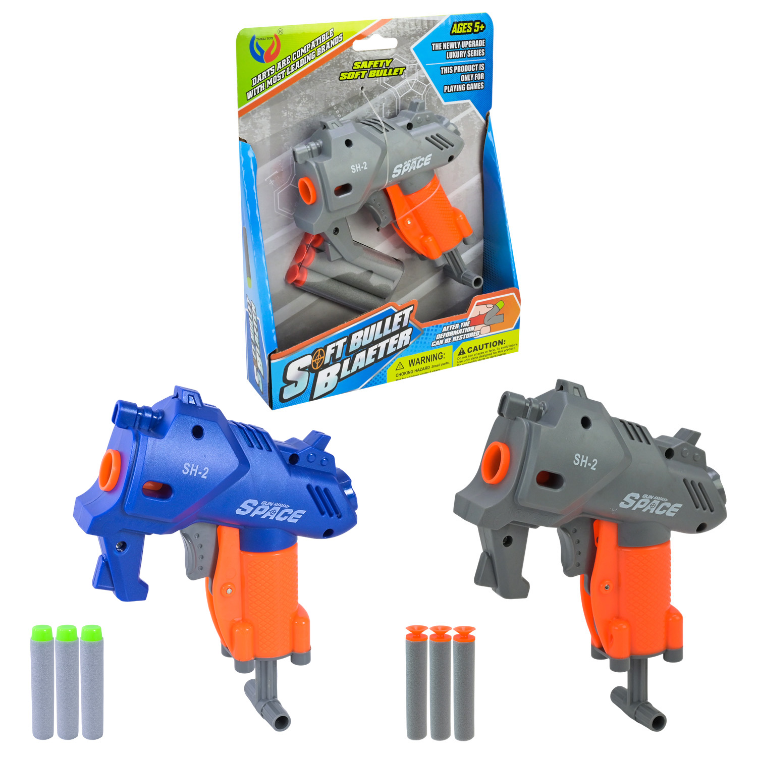 Пістолет арт. YL-275/281 (144шт/2)   2кольора, стреляє поролон. знарядами, короб. 18*4*21см