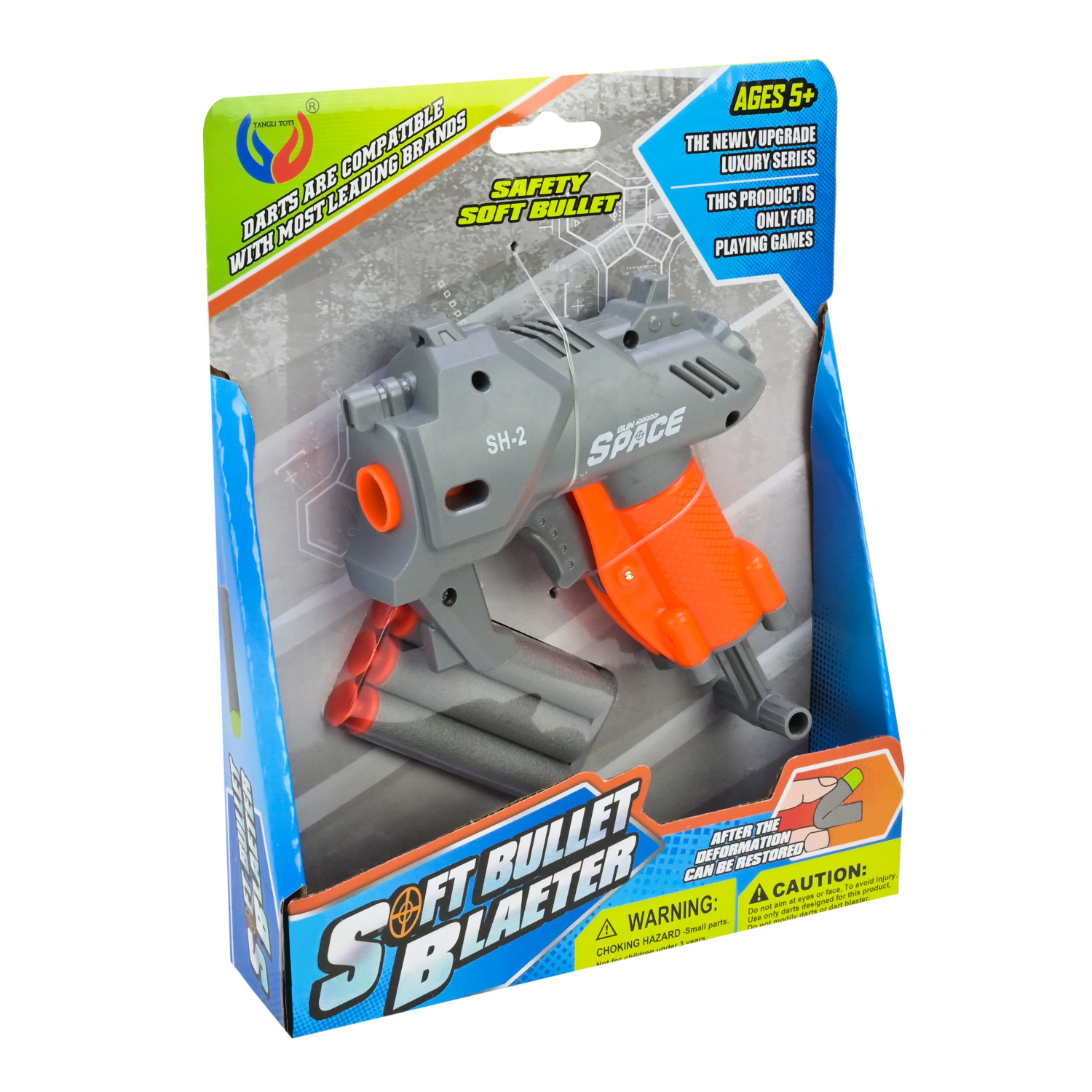 Пістолет арт. YL-275/281 (144шт/2) 2кольора, стреляє поролон. знарядами, короб. 18*4*21см