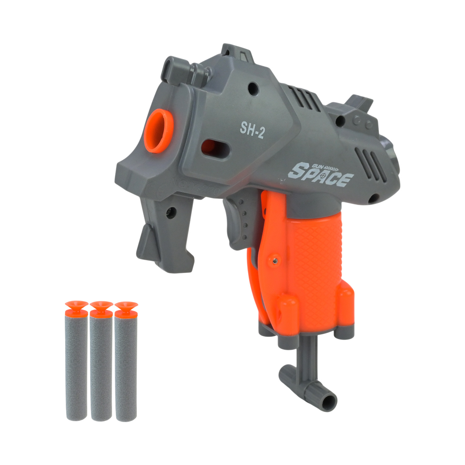 Пістолет арт. YL-275/281 (144шт/2) 2кольора, стреляє поролон. знарядами, короб. 18*4*21см