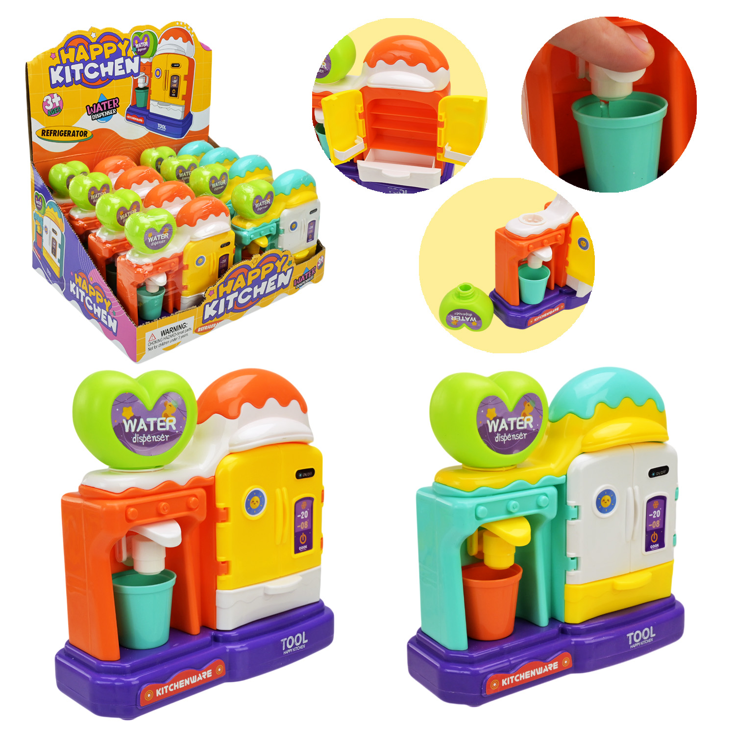 Побутова техніка арт. B2111 (144шт/2)   кулер(вода тече)  та холодильник, мікс кольорів, 8 шт у д.б. ціна за 1 шт дисп.бокс. 30*25*29см