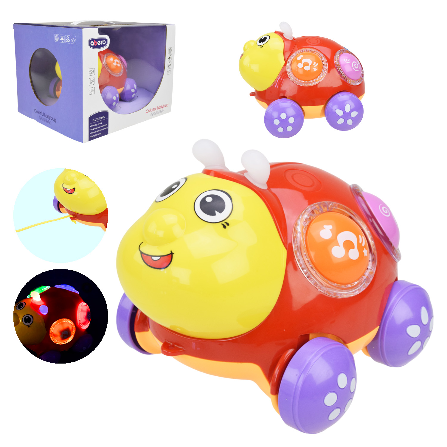 Тварина муз. арт. QX-91185E (24шт/2) звук, каталка на мотузку, короб. 18*21*23,5см