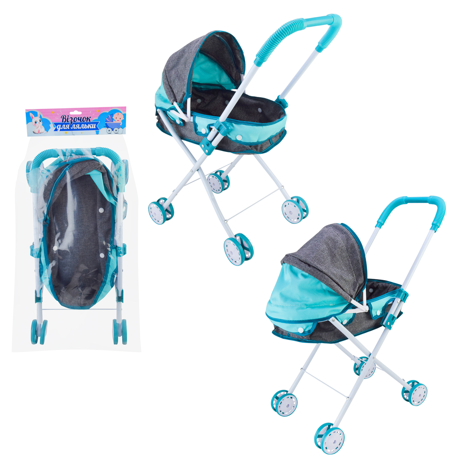Візочок арт. 918-15 (24шт/2) для ляльки, зимова р-р візочка 36*48*52 пакет 36*60см