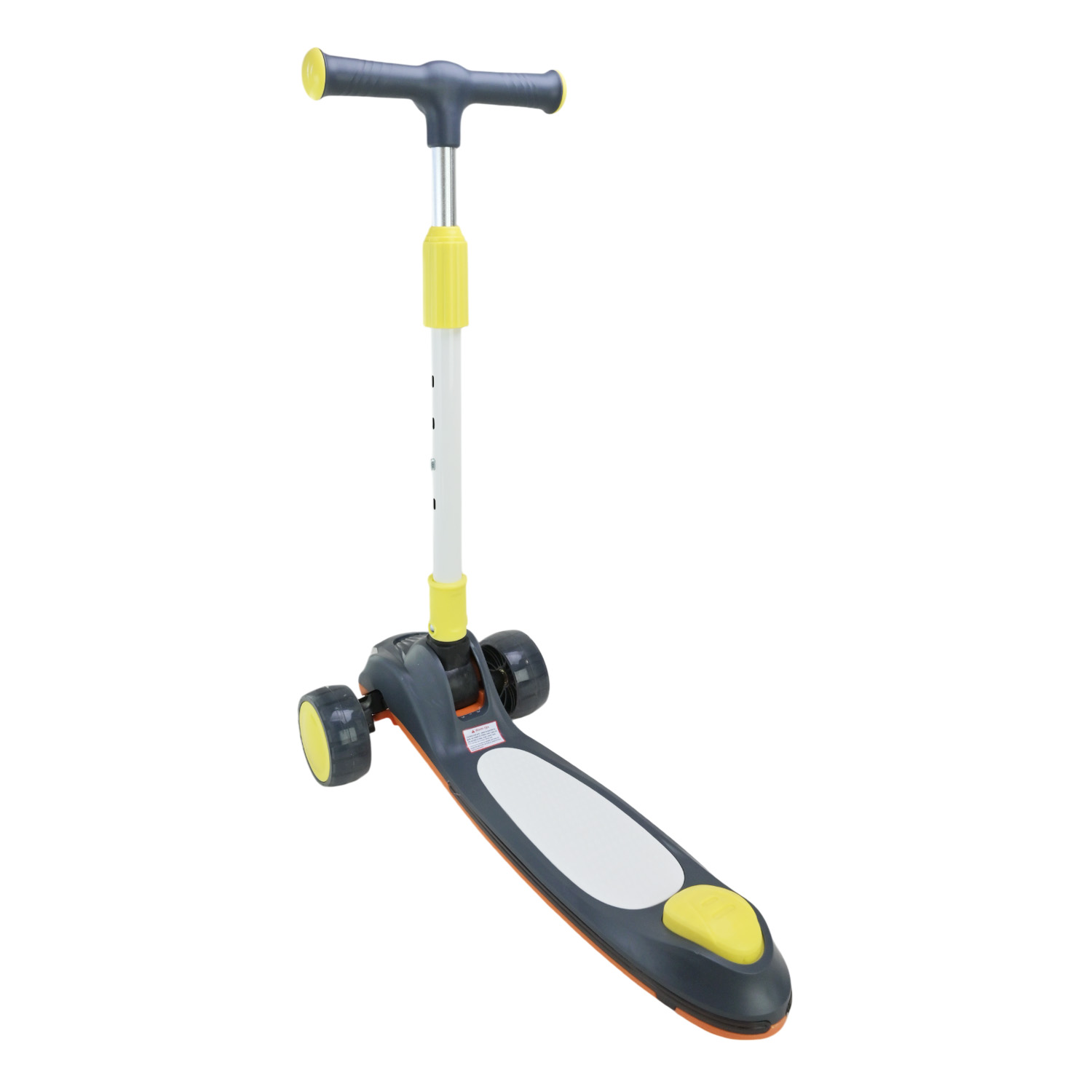 Самокат дитячий 3-х коліс арт. SC816_Yel (1шт) СІРО-ЖОВТИЙ,3 колеса,PU світло, заднє пластик, короб.