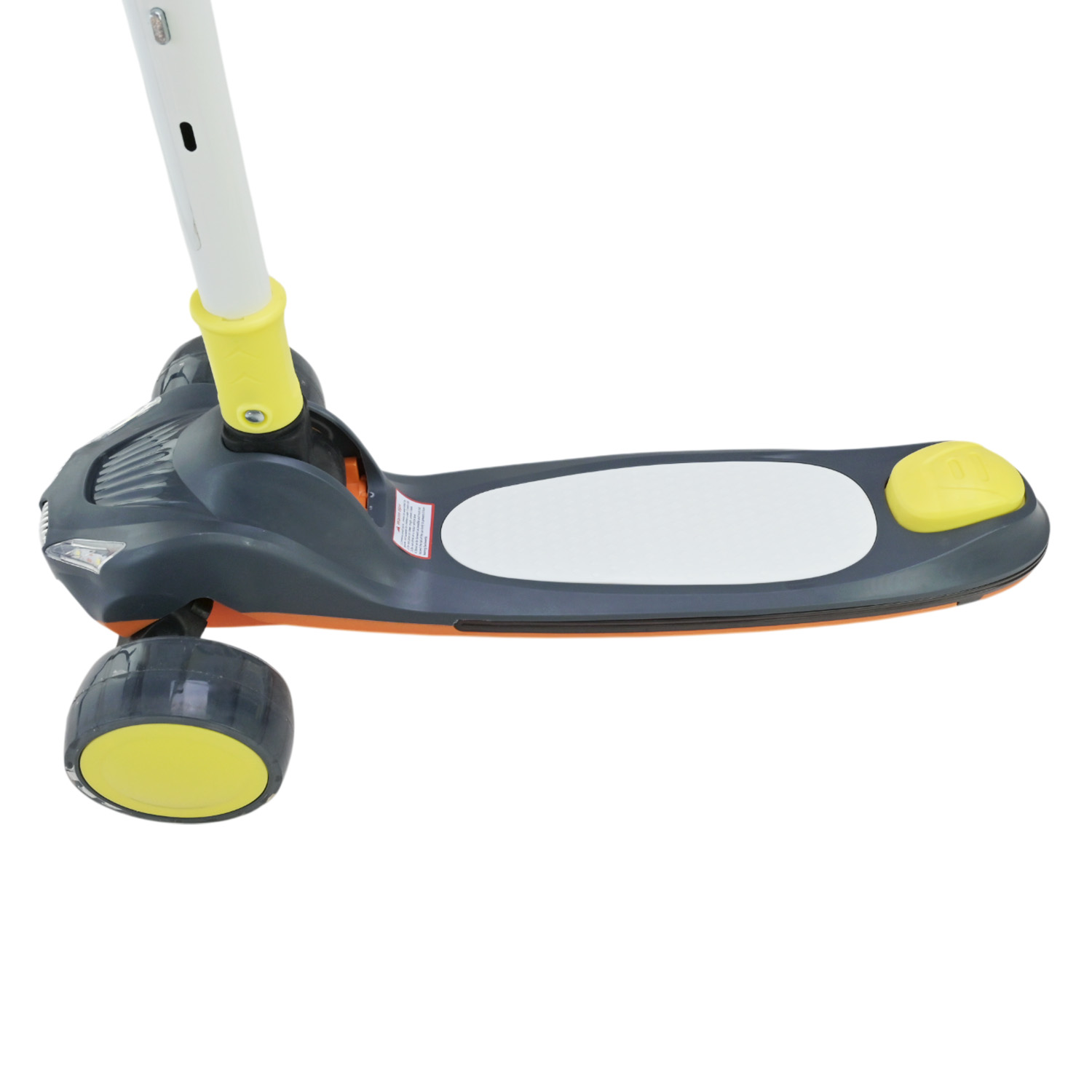 Самокат дитячий 3-х коліс арт. SC816_Yel (1шт) СІРО-ЖОВТИЙ,3 колеса,PU світло, заднє пластик, короб.