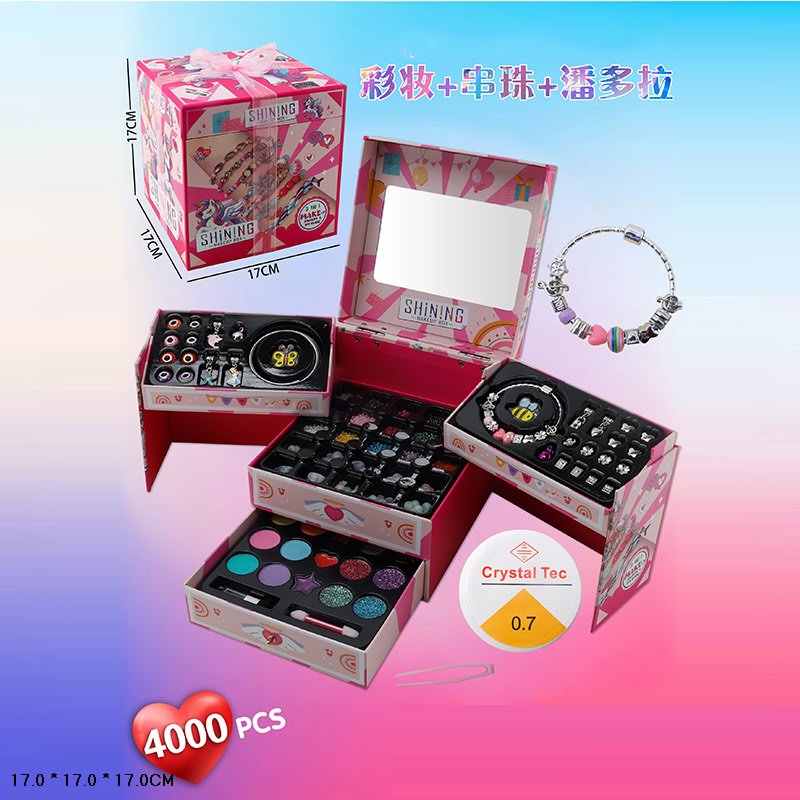 Аксесуари для дівчат арт. LD6087-2 (40шт/2)  акум. набір для створення прикрас, аксесуари для волосся. В подарунковій упаковці короб. 17*17*17