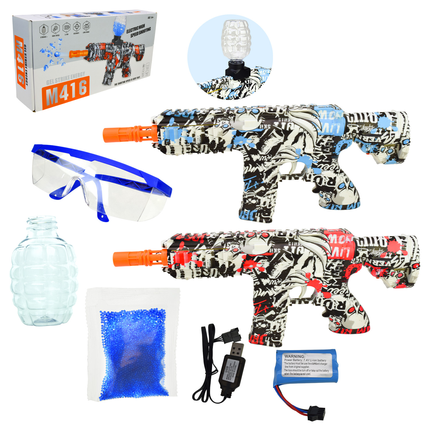 Зброя арт. CZ37 (36шт/2) акум.,2 кольори, стріляє гел.кулями,короб. 29*7*17,5см