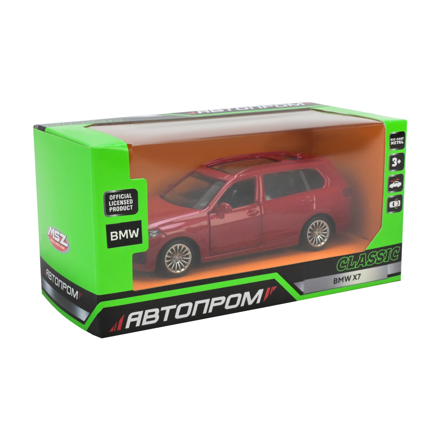 Іграшка машина мет. АВТОПРОМ арт. 10001 (48шт/2) 5 inch,3 кольори BMW X7, відкр.двері, у кор.16,5*7*8см