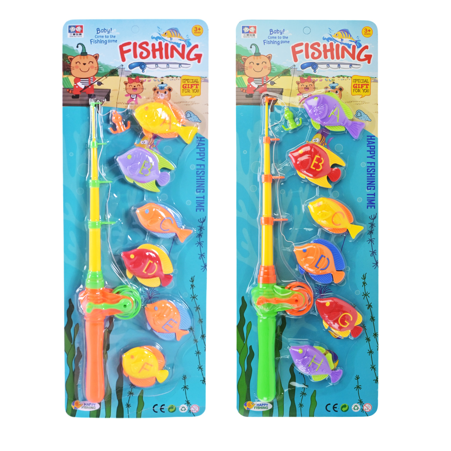 Рибалка арт. 329-A27A (96шт/2) 2 види мікс, вудка, рибки,сачок, планшет 19*5*53см