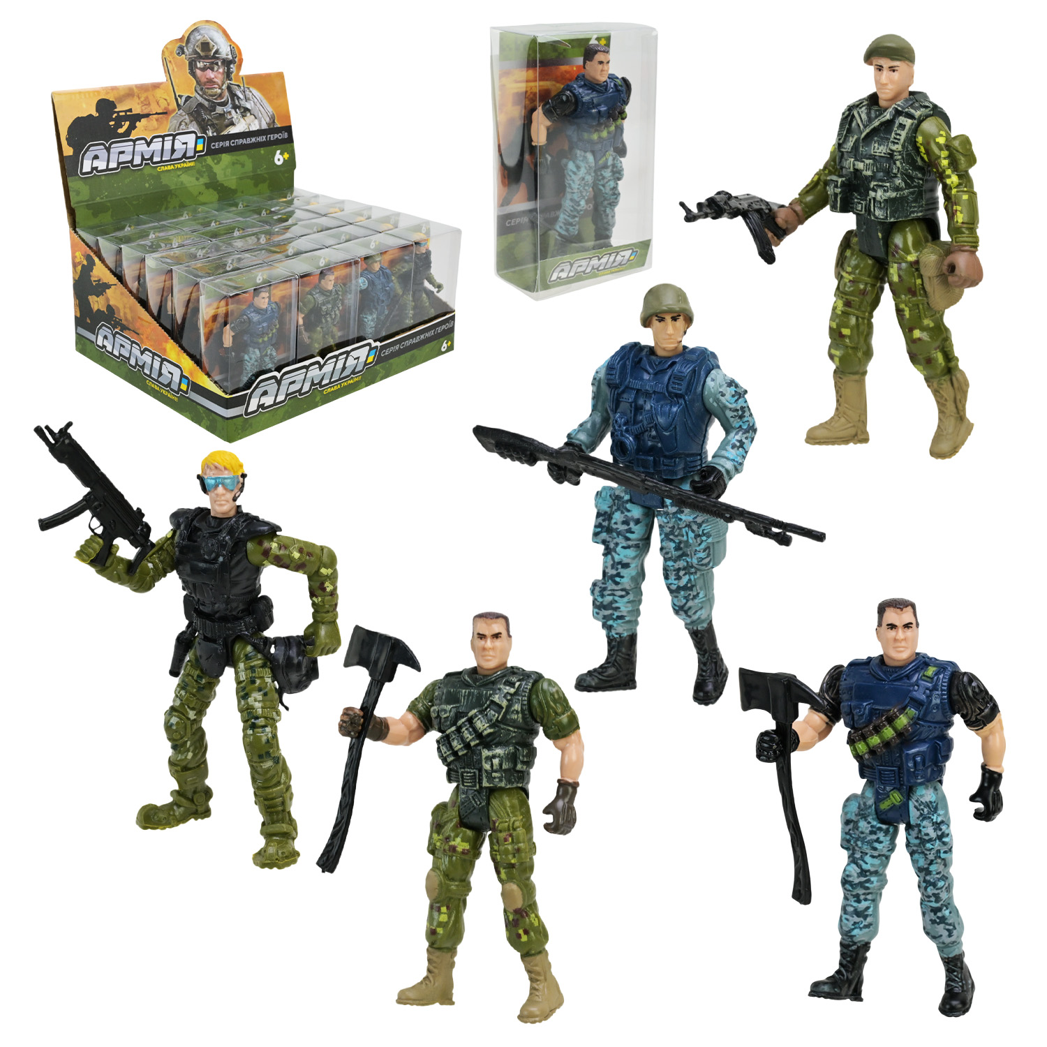 Військовий набір арт. BL2316 (288шт) ЗСУ, 5 видів, 24шт у диспл. боксі/ціна за шт/дисп.бокс. 25*20*11,5см, короб. 6*3,3*10,5 см