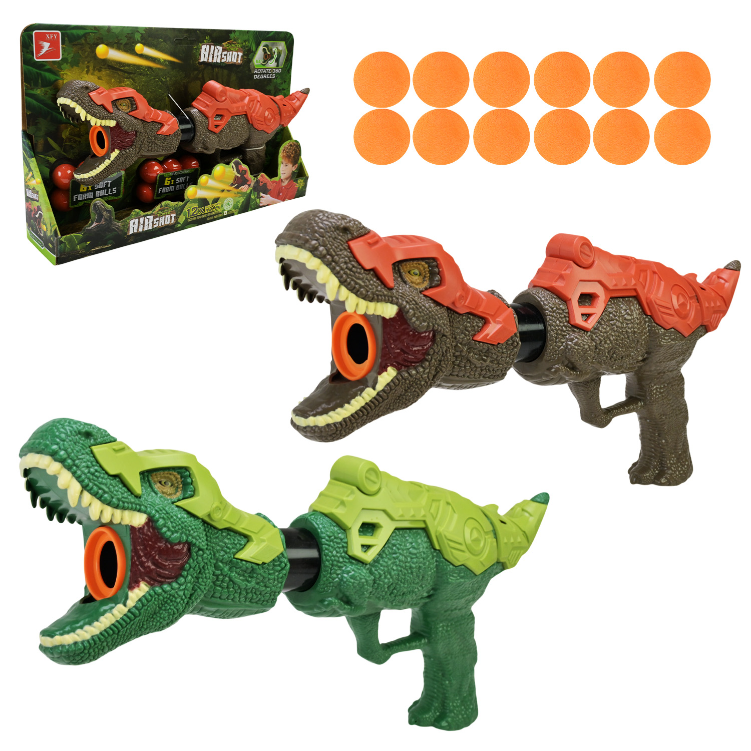 Зброя помпова арт. KY03-2 (48шт/2) 2 кольори, поролонові кульки короб. 39*7,5*23,5см