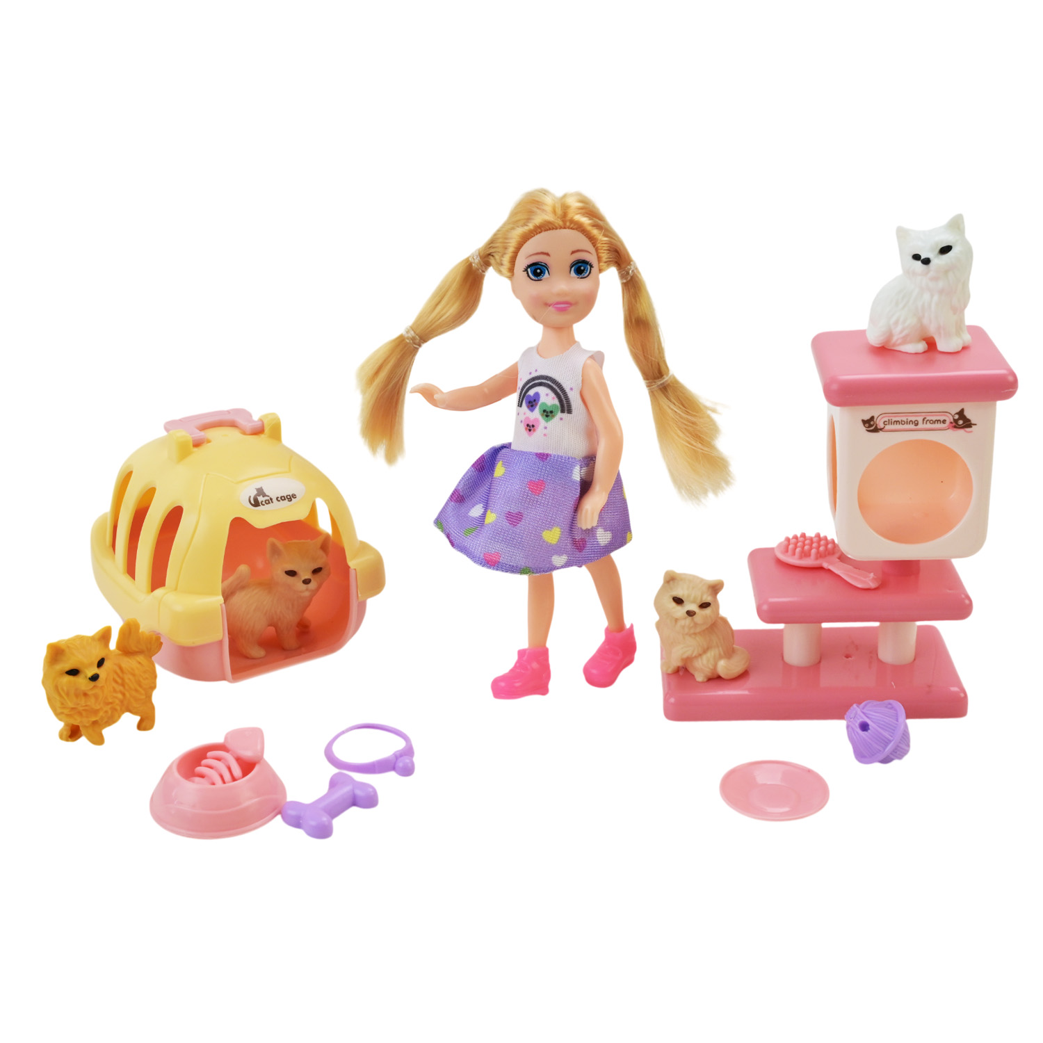 Лялька арт. 7018 (24шт) у наборі, мікс 2 види, аксес короб. 30*20*5см