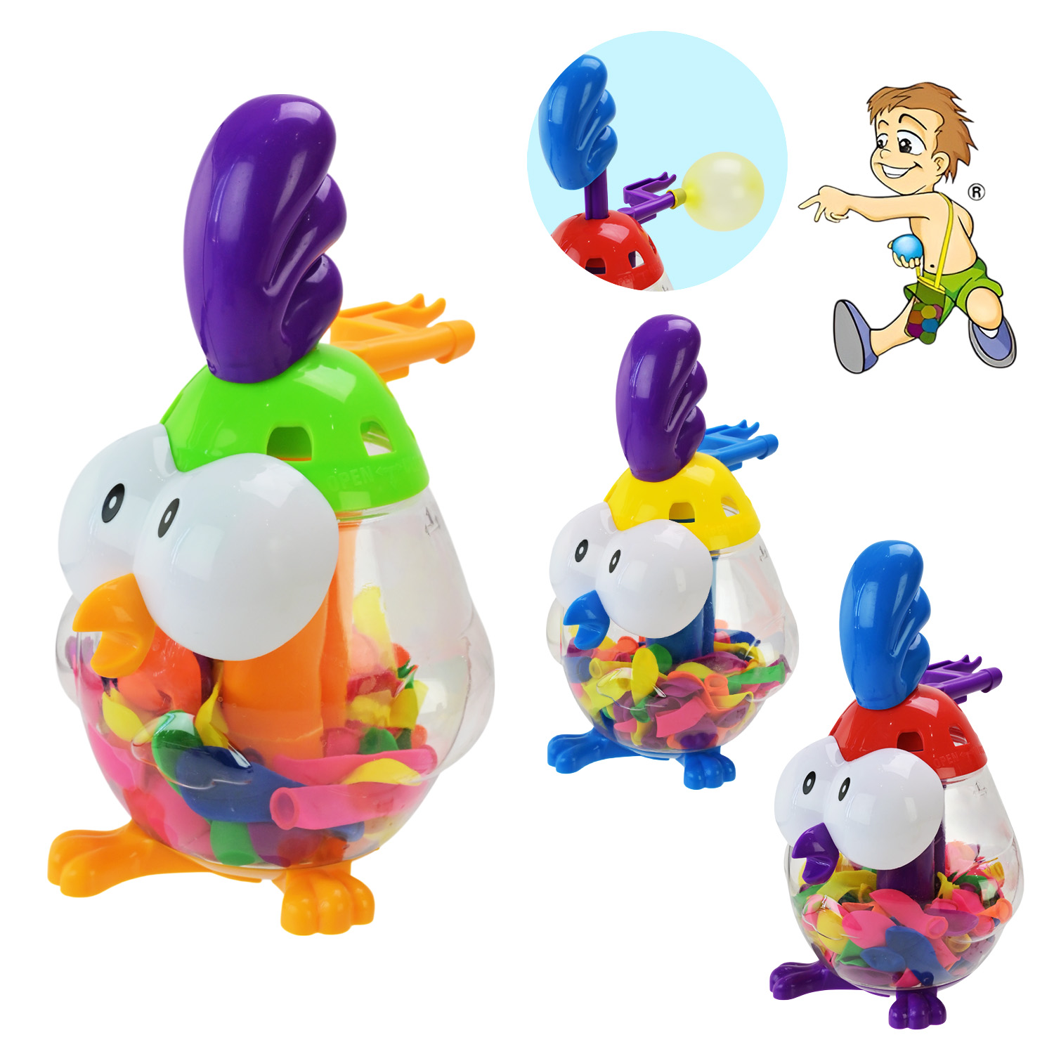 Бомбочка водяна  арт. YG49U (36шт) кульки та насос, 4 кольор. 3уп по 12 шт у дисплеї /ціна за шт/колба 13*11*20 см