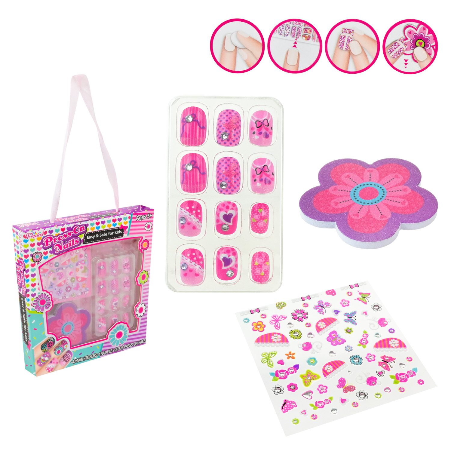 Манікюр набір арт. N06 (96шт/8)   мікс видів, наліпки на нігті, накладні нігті, аксес короб. 14*2*13,5см