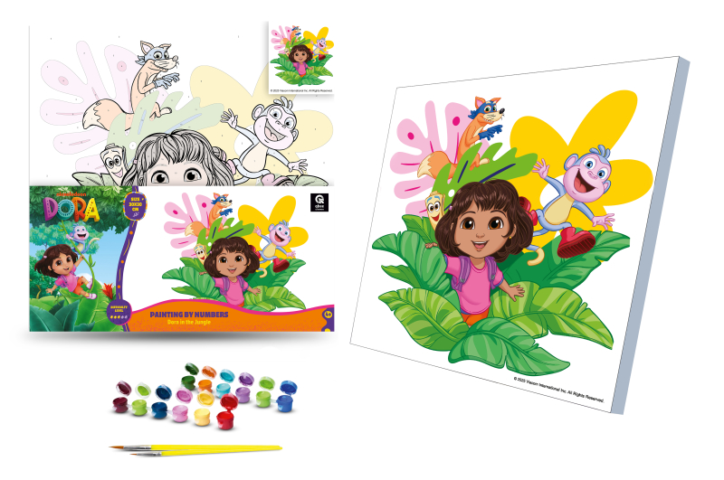 Набір для розпису по номерах 30х30 см QB913-003 "Дора у джунглях" qbee