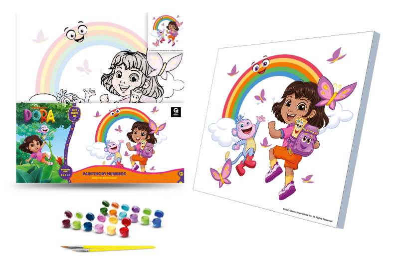 Набір для розпису по номерах 30х30 см QB913-004 "Дора: Приєднуйся до пригоди!" qbee