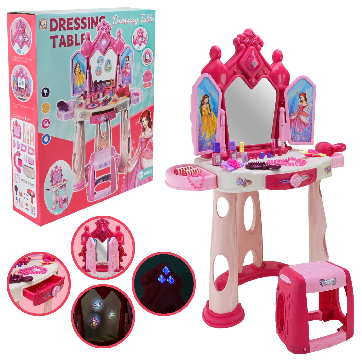 Трюмо арт. 1195 (8шт)  батар. світло, звук, аксес короб. 47*13*52 см