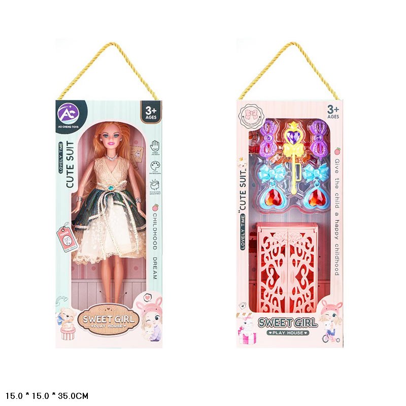 Лялька арт. TG247A-3 (30шт/2)  в стильній сукні, з аксесуарами короб. 15*15*35 см