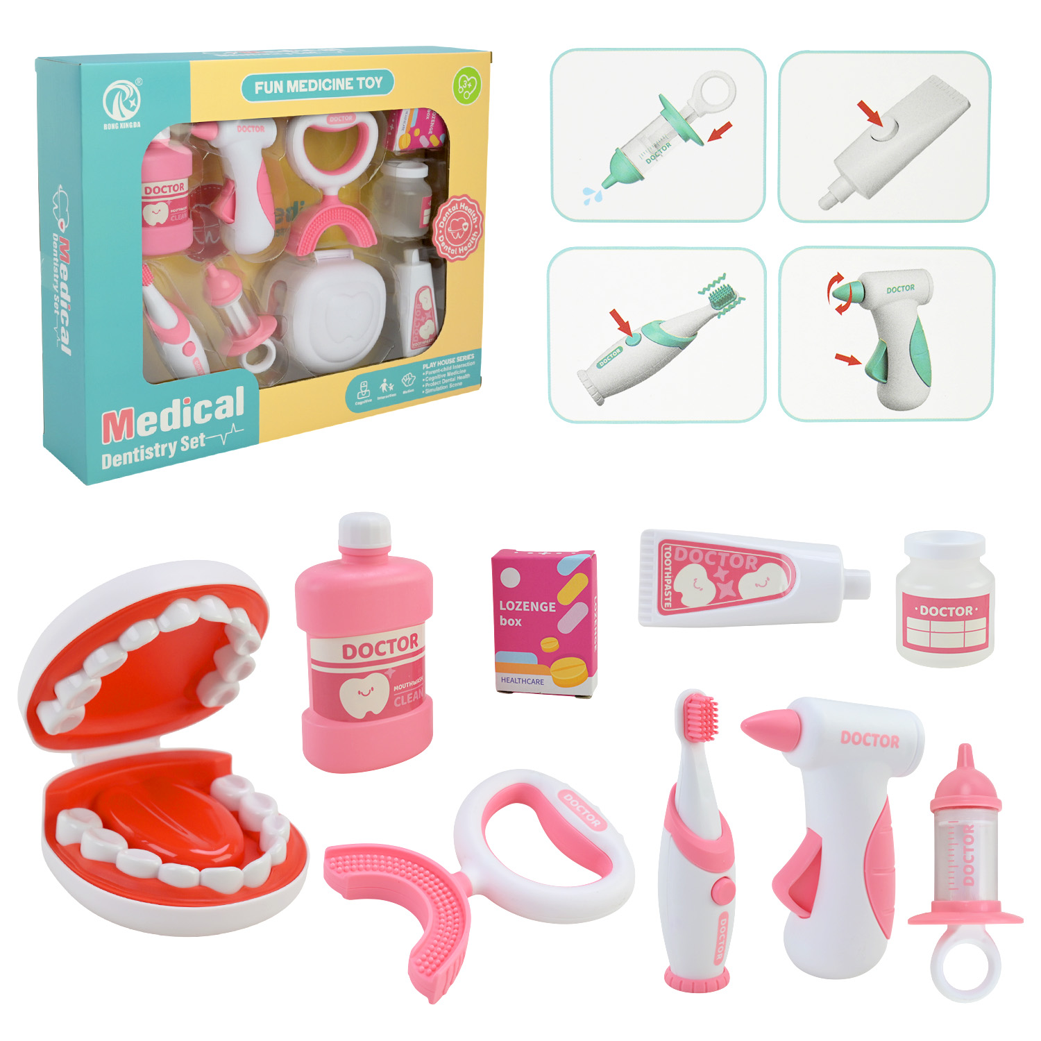 Лікар арт. RX-673A (48шт/2)  набір стоматолог, аксес короб. 34*28*8 см