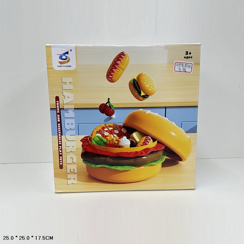 Продукти арт. 108-20A (24шт/2)  набір овочі, фрукти, у гамбургері короб.  см