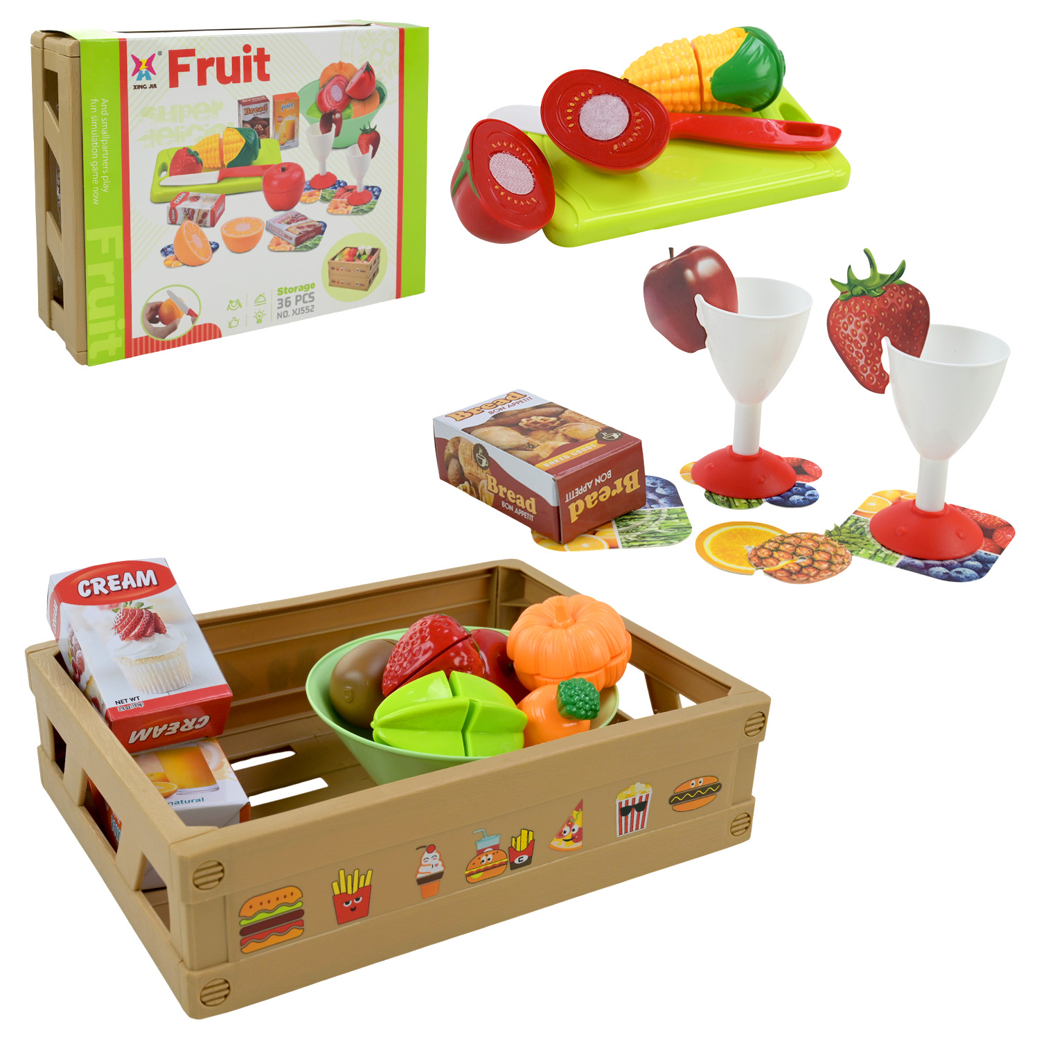 Продукти арт. XJ552 (48шт/2)  овочі, фрукти короб. 27,5*7,5*20,5см