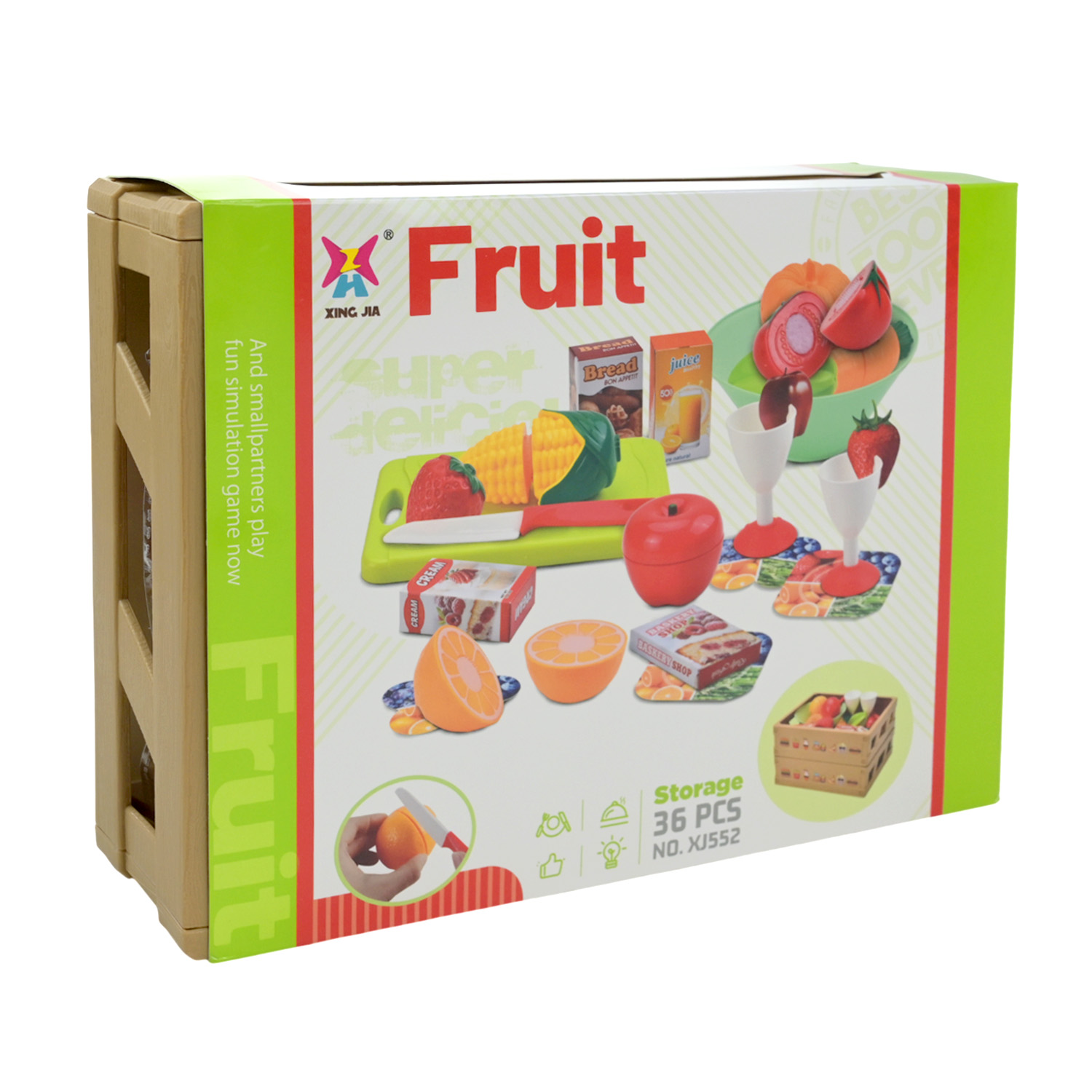 Продукти арт. XJ552 (48шт/2) овочі, фрукти короб. 27,5*7,5*20,5см