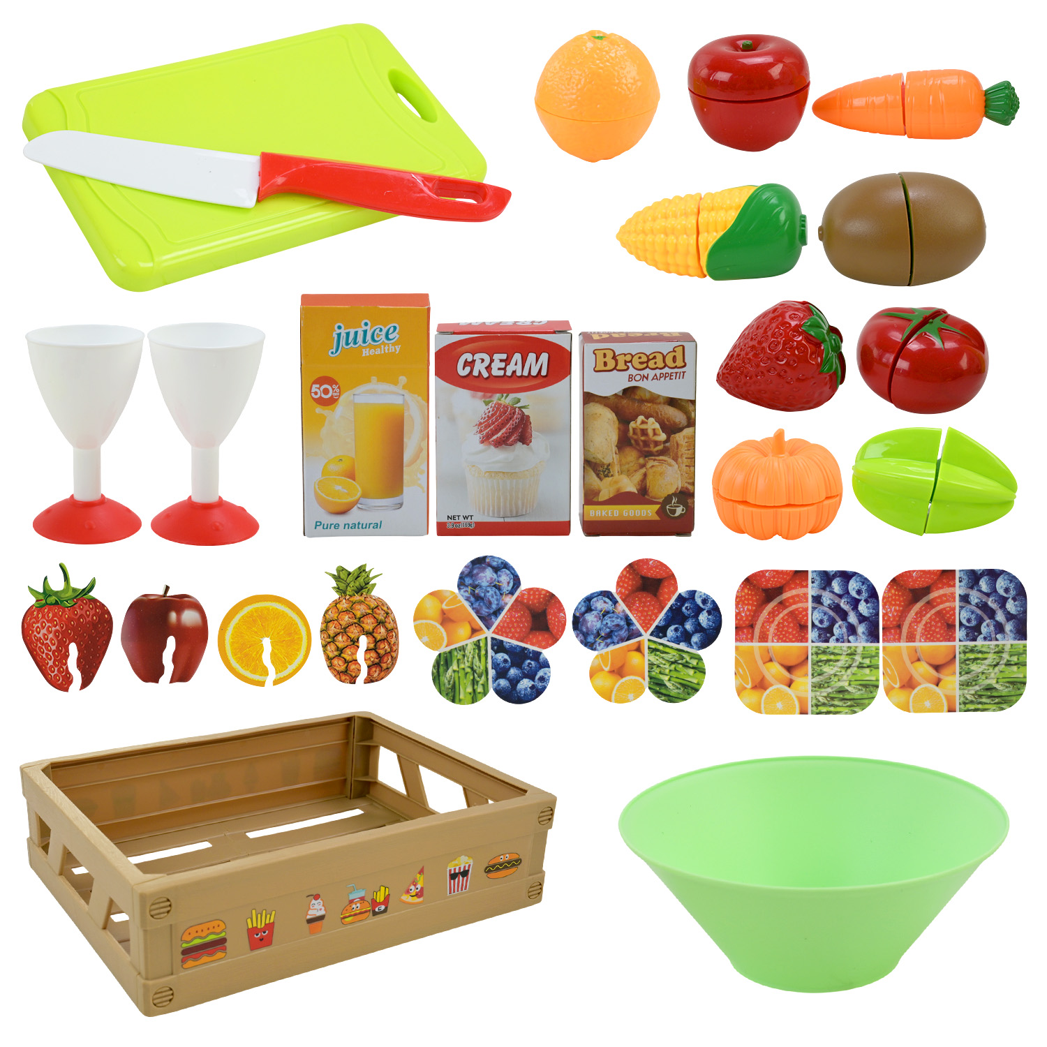 Продукти арт. XJ552 (48шт/2) овочі, фрукти короб. 27,5*7,5*20,5см