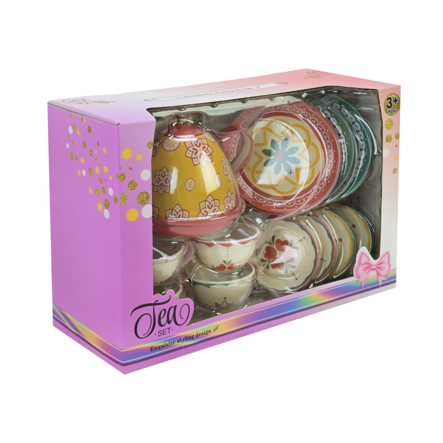 Посуд арт. 999-B4 (72шт/2) метал, чайний сервіз короб. 16*9*24 см