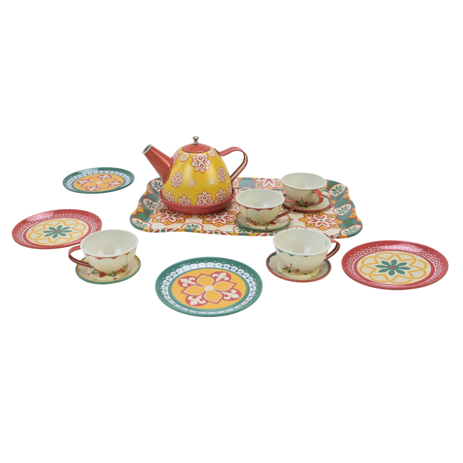 Посуд арт. 999-B4 (72шт/2) метал, чайний сервіз короб. 16*9*24 см