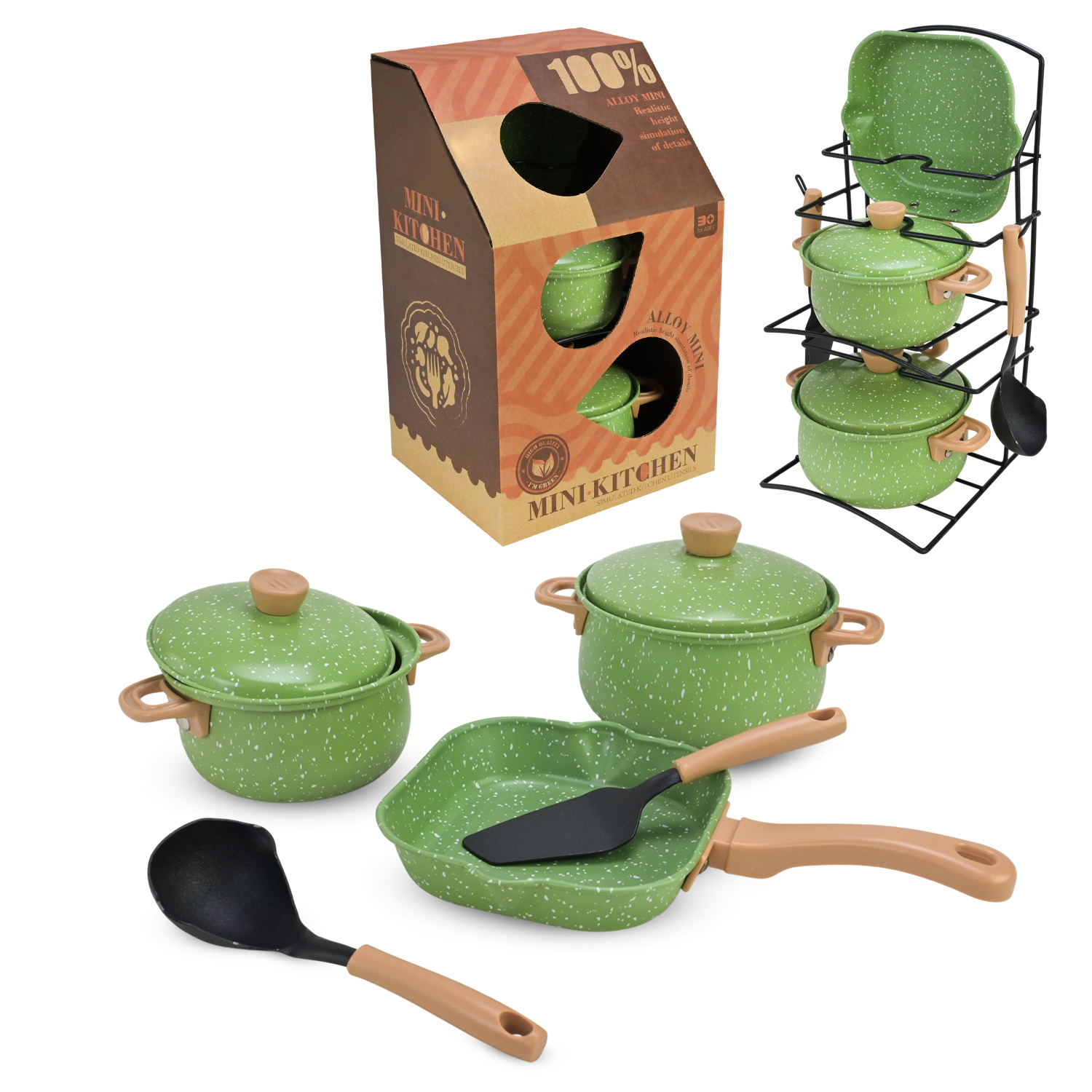 Посуд арт. H43C (36шт)   метал, каструлі. Петельня короб. 15.5*13.2*25.6 см