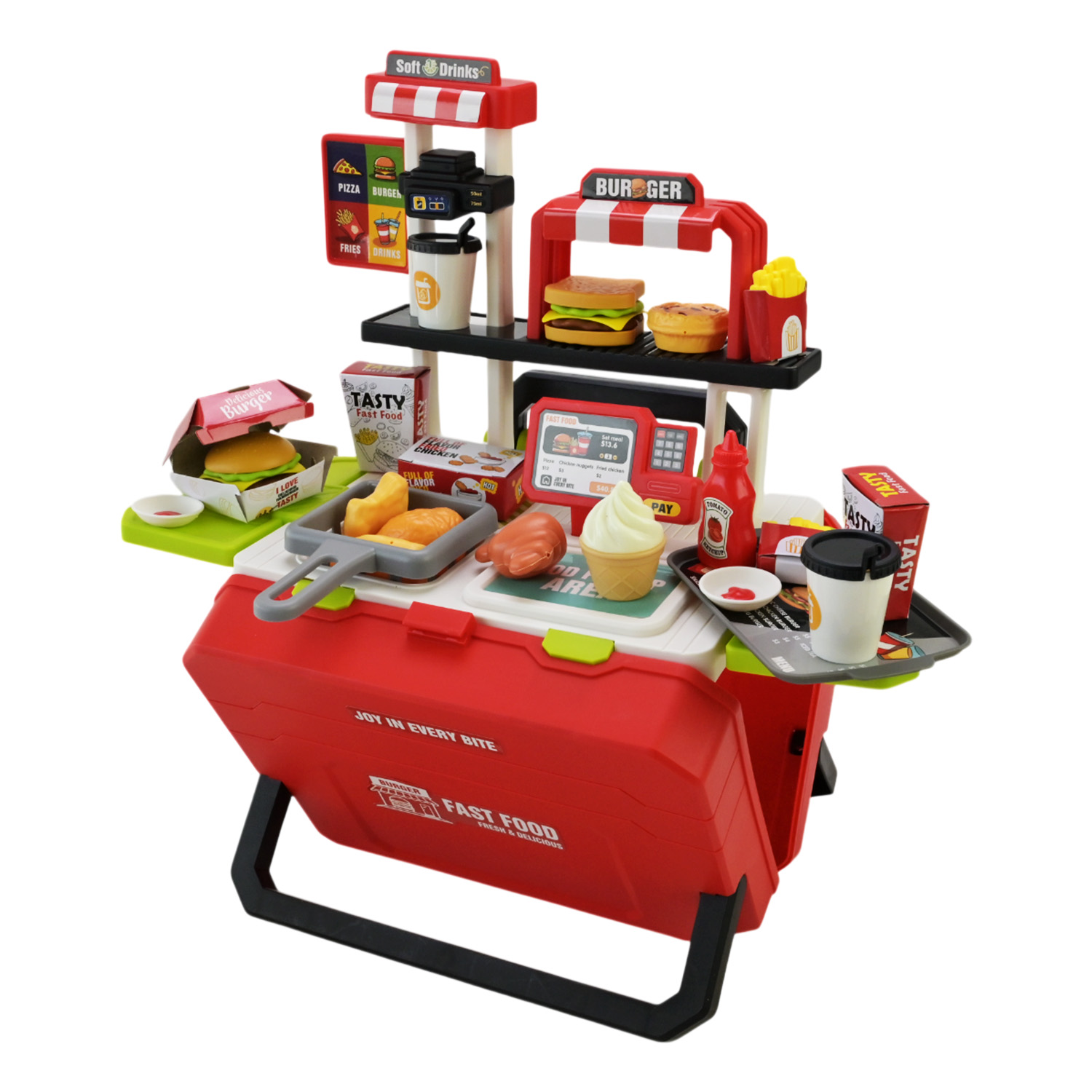 Кафе набір арт. 668-159/160 (36шт) мікс 2 види, фаст фуд, аксес короб. 25*8*19см