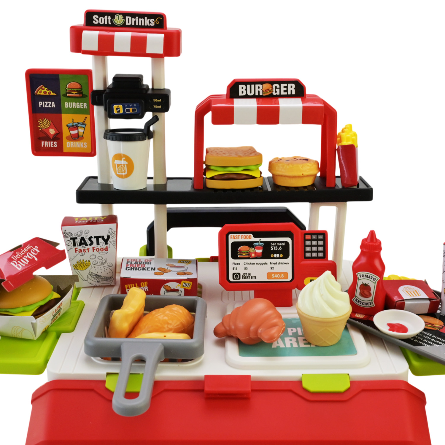 Кафе набір арт. 668-159/160 (36шт) мікс 2 види, фаст фуд, аксес короб. 25*8*19см