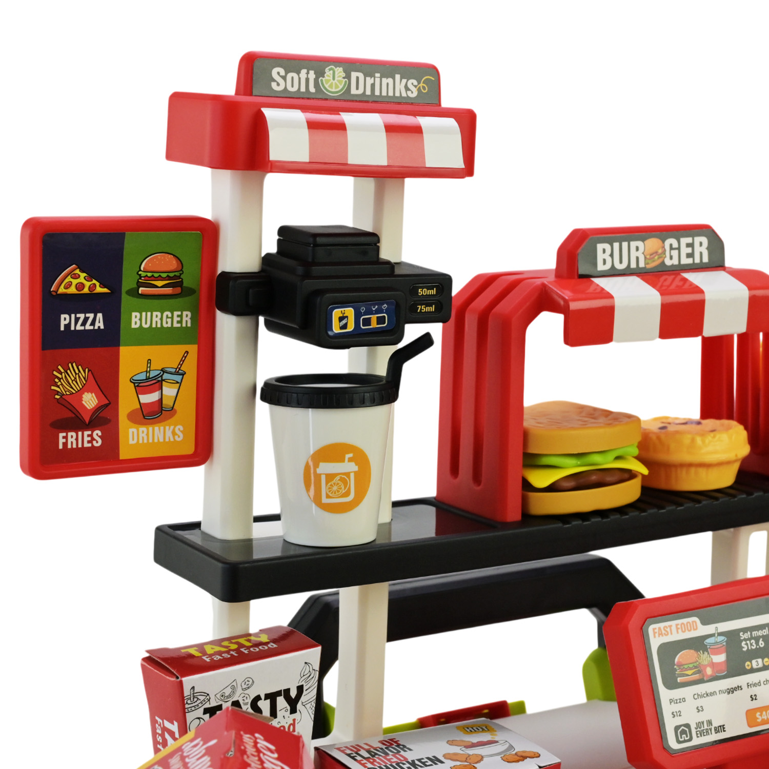 Кафе набір арт. 668-159/160 (36шт) мікс 2 види, фаст фуд, аксес короб. 25*8*19см