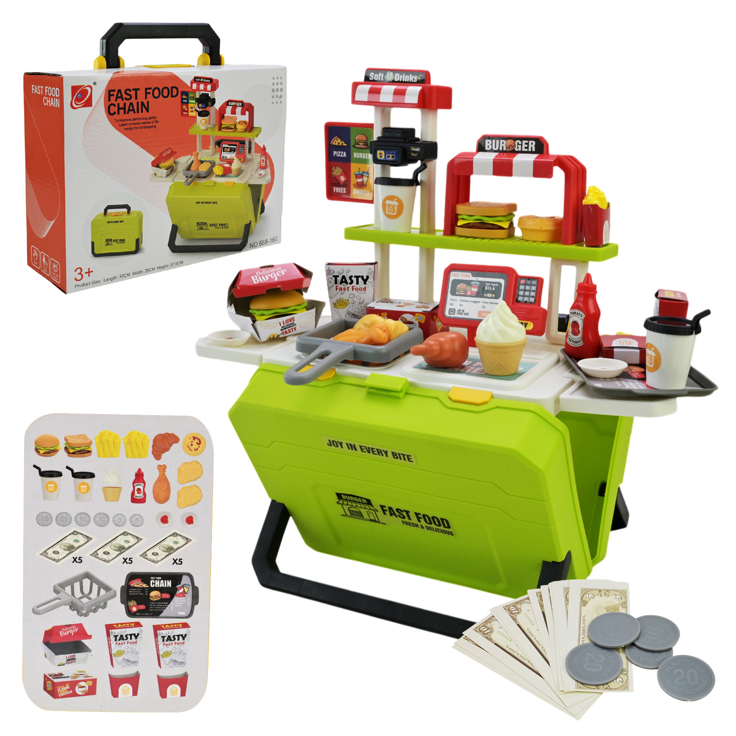 Кафе набір арт. 668-160 (36шт)  фаст фуд, аксес короб. 25*8*19см