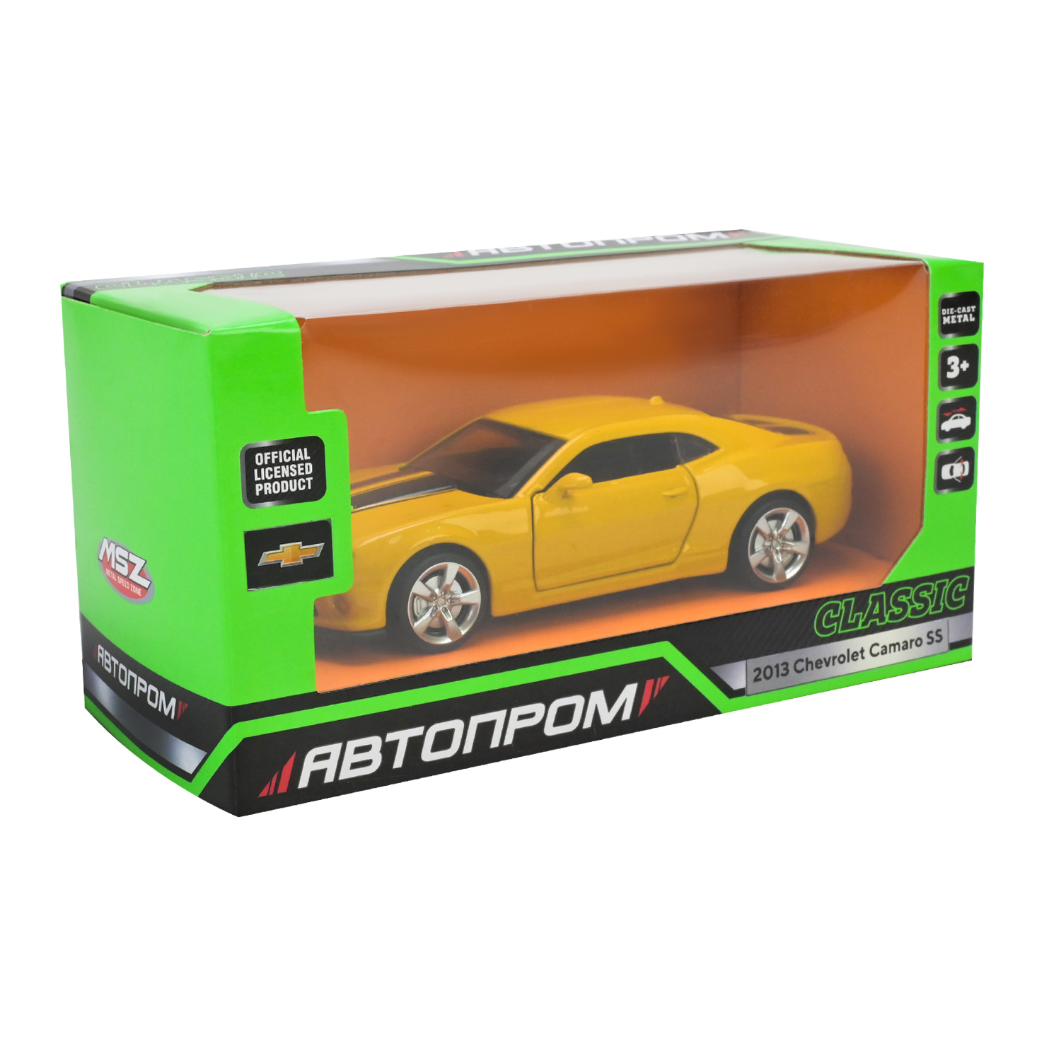 Іграшка машина мет. АВТОПРОМ арт. 10011 (48шт/2) 5 inch,3 кольори 2013 Chevrolet Camaro SS, відкр.двері, у кор.16,5*7*8см
