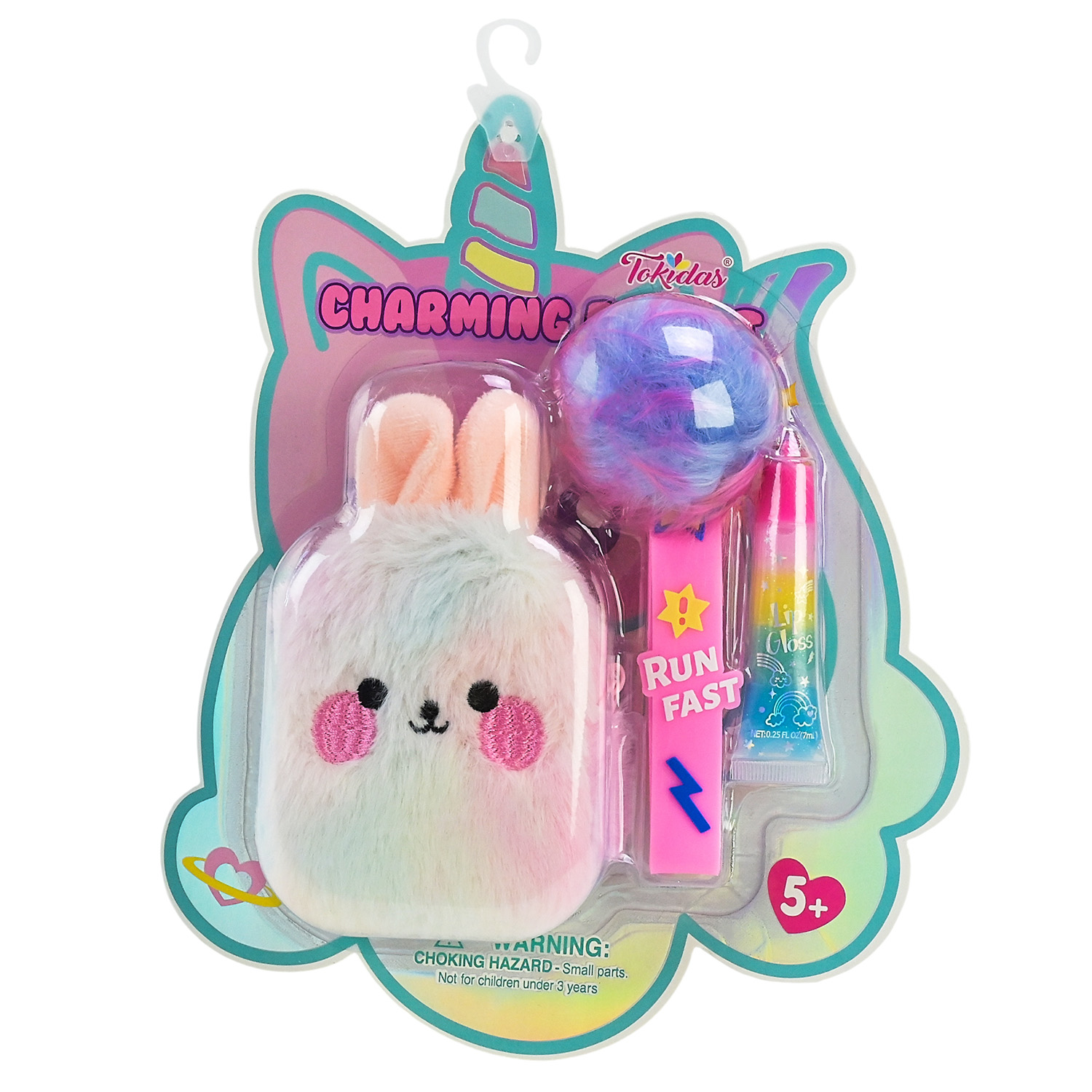 Косметика арт. T086 (24шт/4)  блиск для губ, стильна іграшка-брелок-гаманець слюда 21*5*27см