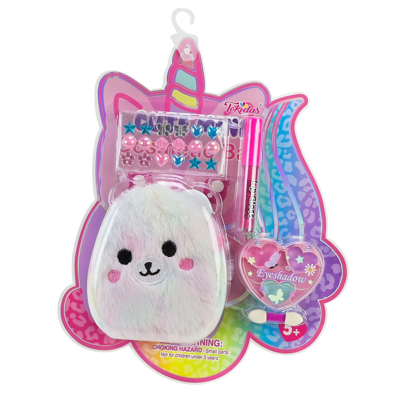 Косметика арт. T087 (24шт/4)  блиск для губ, стильна іграшка-брелок-гаманець, тіні слюда 21*5*27см