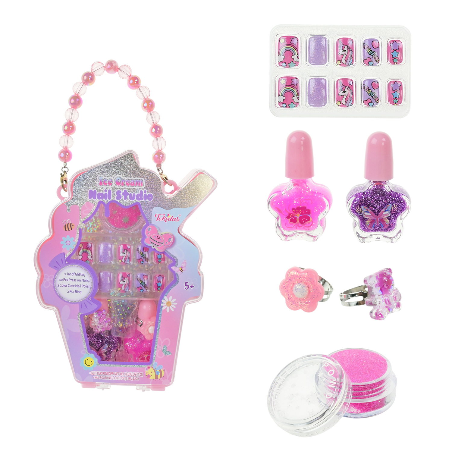 Косметика набір арт. T085 (48шт/4)  маникюр, лак, наліпки, аксес валіза 12*3*16см