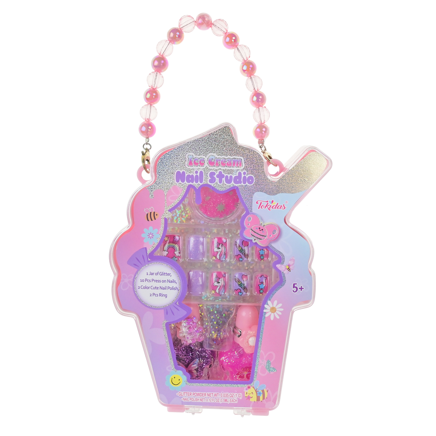 Косметика набір арт. T085 (48шт/4) маникюр, лак, наліпки, аксес валіза 12*3*16см