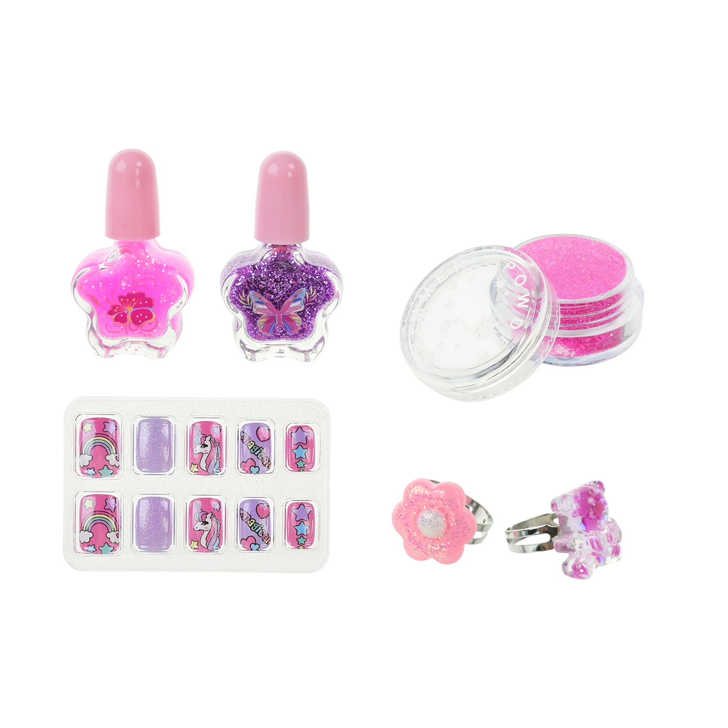 Косметика набір арт. T085 (48шт/4) маникюр, лак, наліпки, аксес валіза 12*3*16см