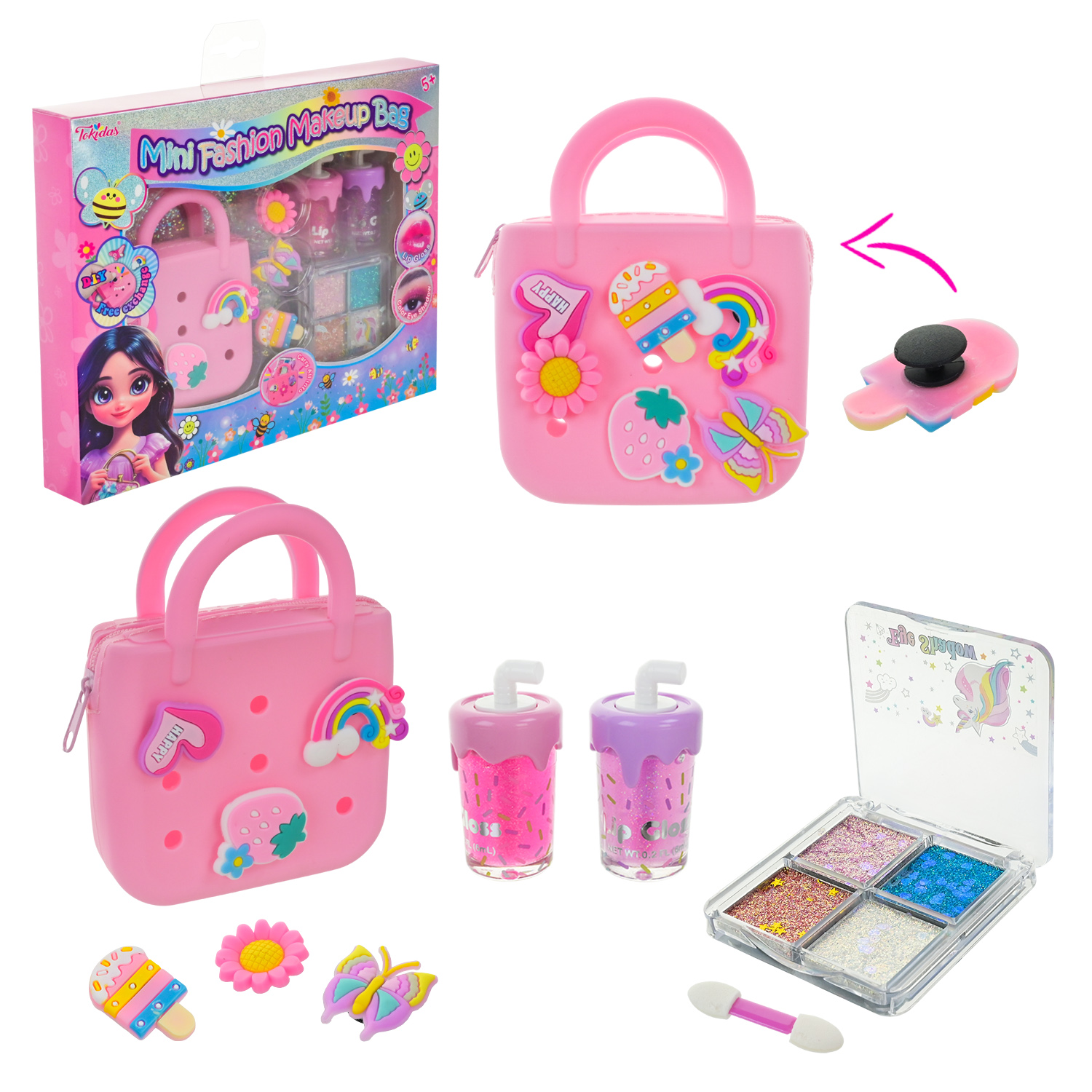 Косметика набір арт. T296 (24шт/4)  сумочка, піни, блиск для губ, тні, аксес короб. 24,5*3*19,5см