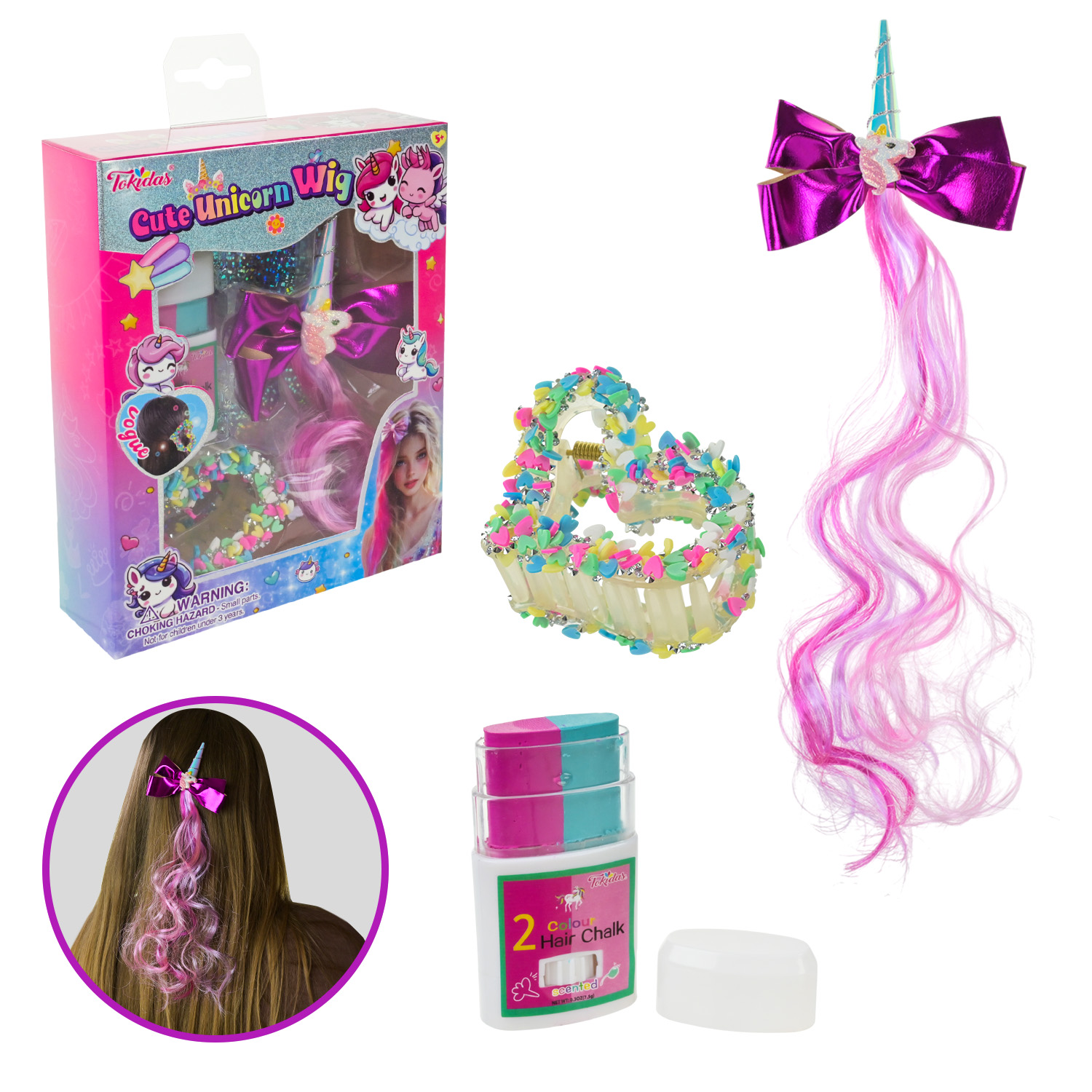 Косметика набір арт. T305 (48шт/4) аксес для волосся. Крейда для волосся короб. 14,5*4,5*18см