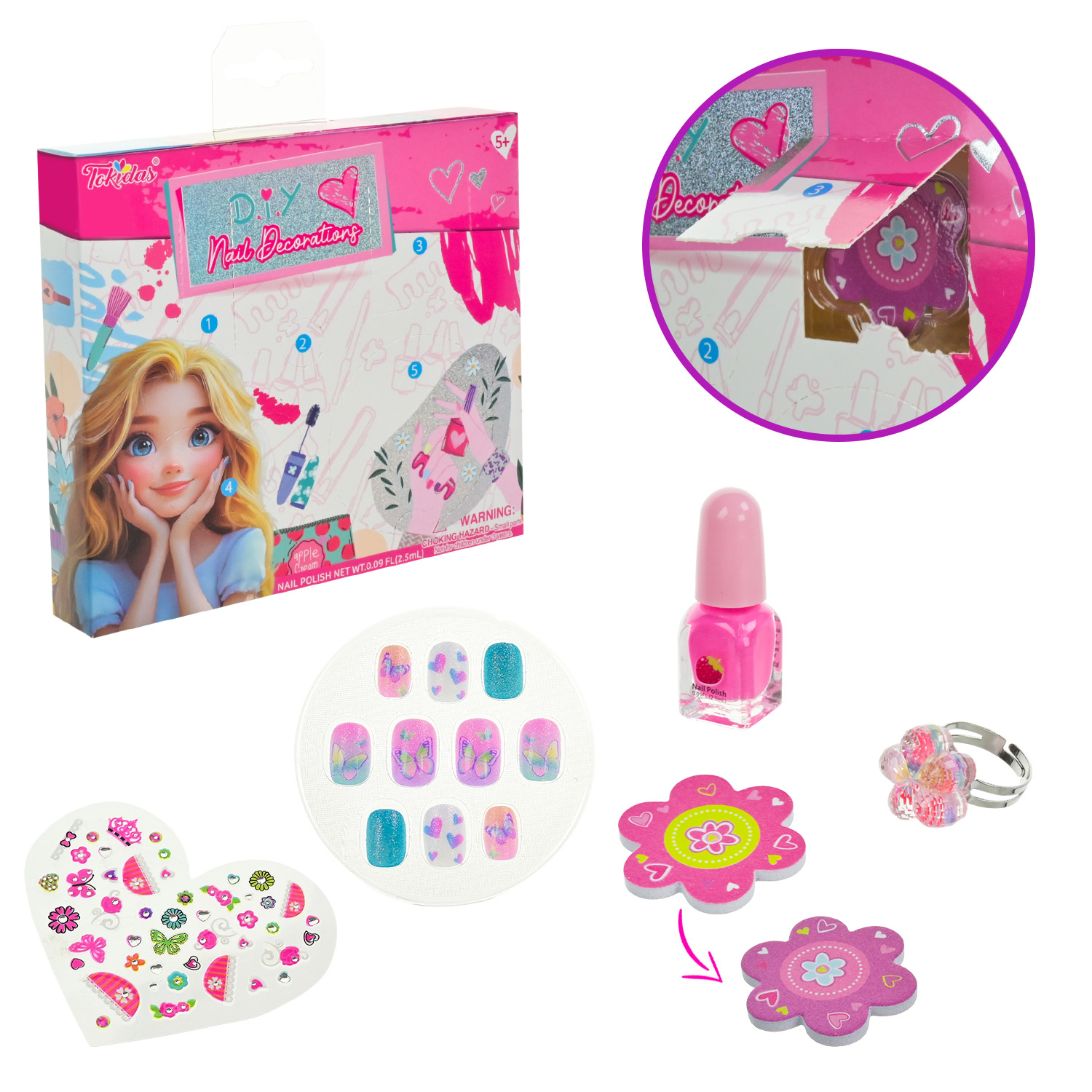 Розпаковка арт. T097 (48шт/8)  маникюрний набір, аксес короб. 16*2,5*14,5см