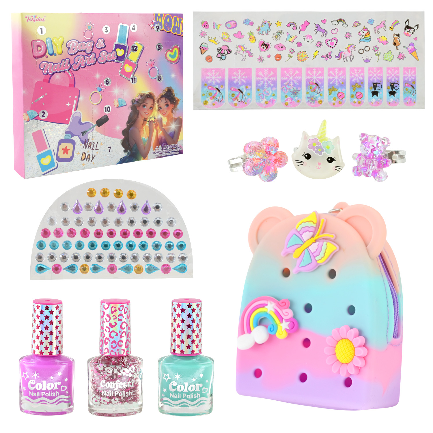 Розпаковка арт. T098 (24шт/4)  лак. Аксесуари для дівчат короб. 24,5*4*20,5см