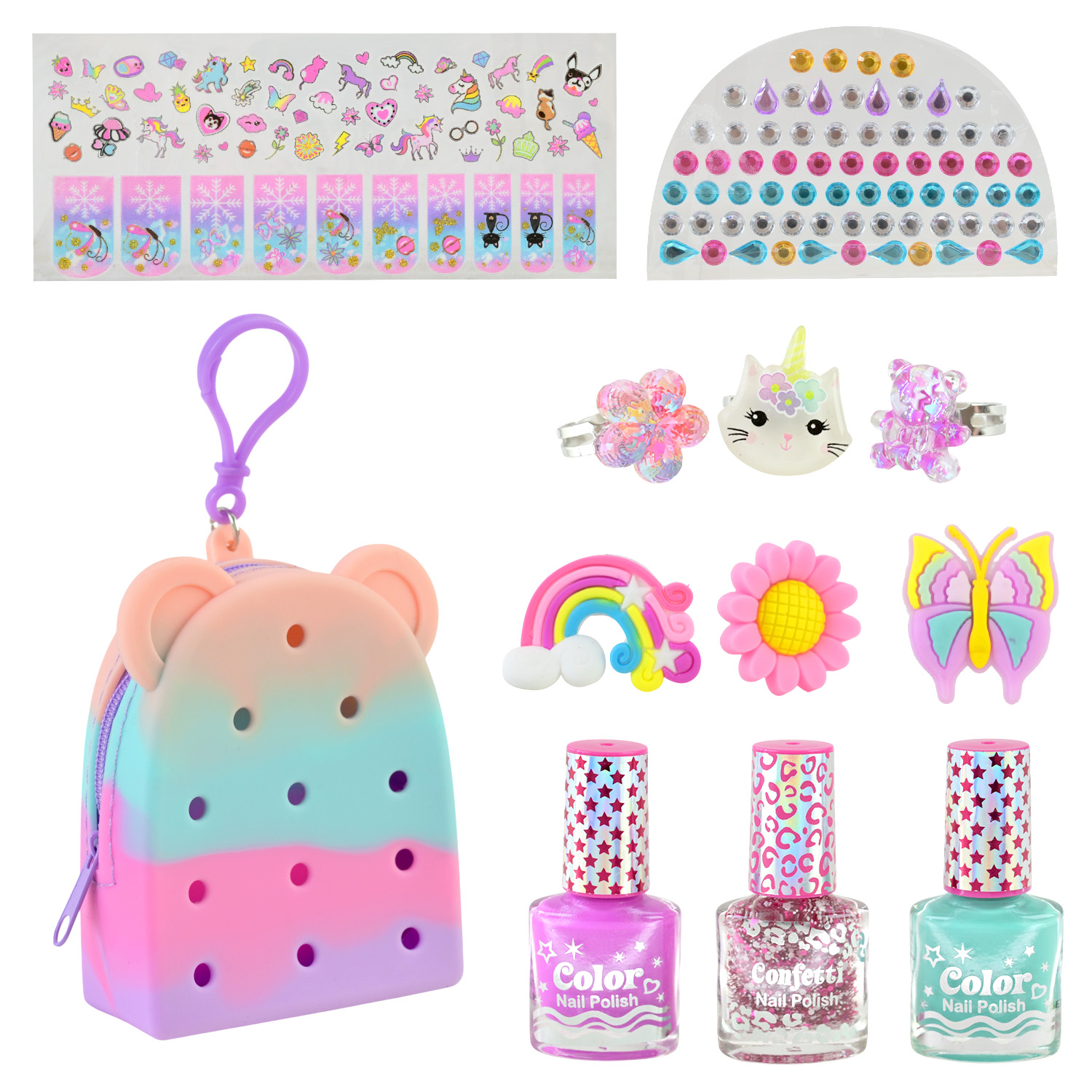 Розпаковка арт. T098 (24шт/4) лак. Аксесуари для дівчат короб. 24,5*4*20,5см