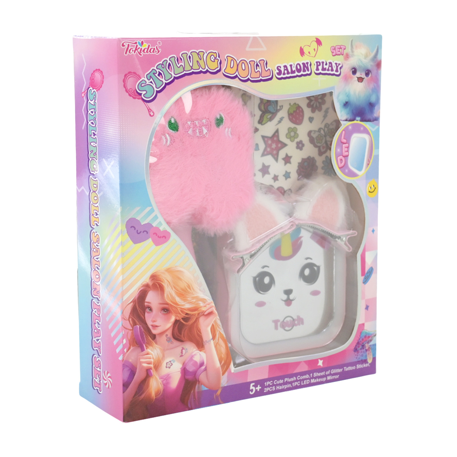 Аксесуари для дівчат арт. T071 (24шт/4) гребінець, світлодзеркало, аксесуари короб. 17,5*5*20см