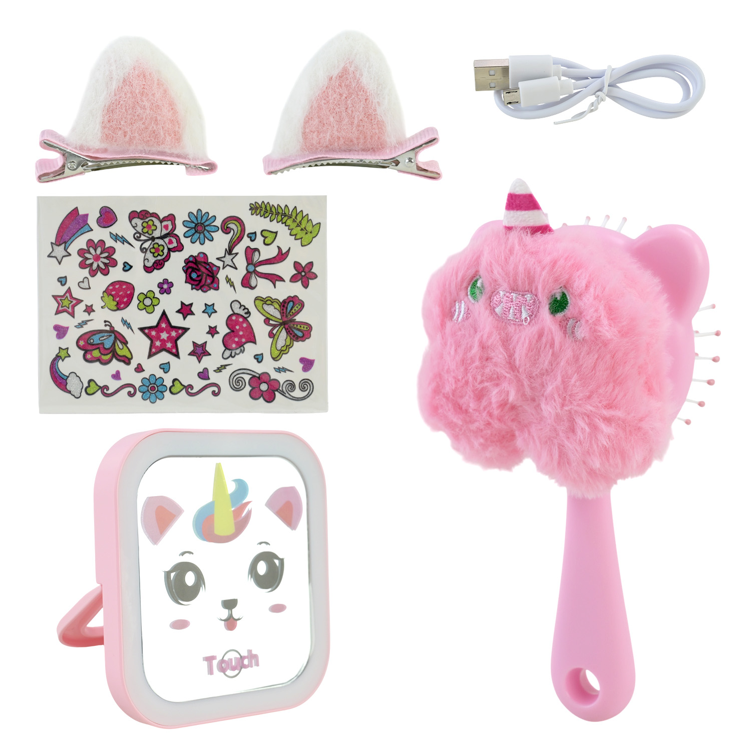 Аксесуари для дівчат арт. T071 (24шт/4) гребінець, світлодзеркало, аксесуари короб. 17,5*5*20см